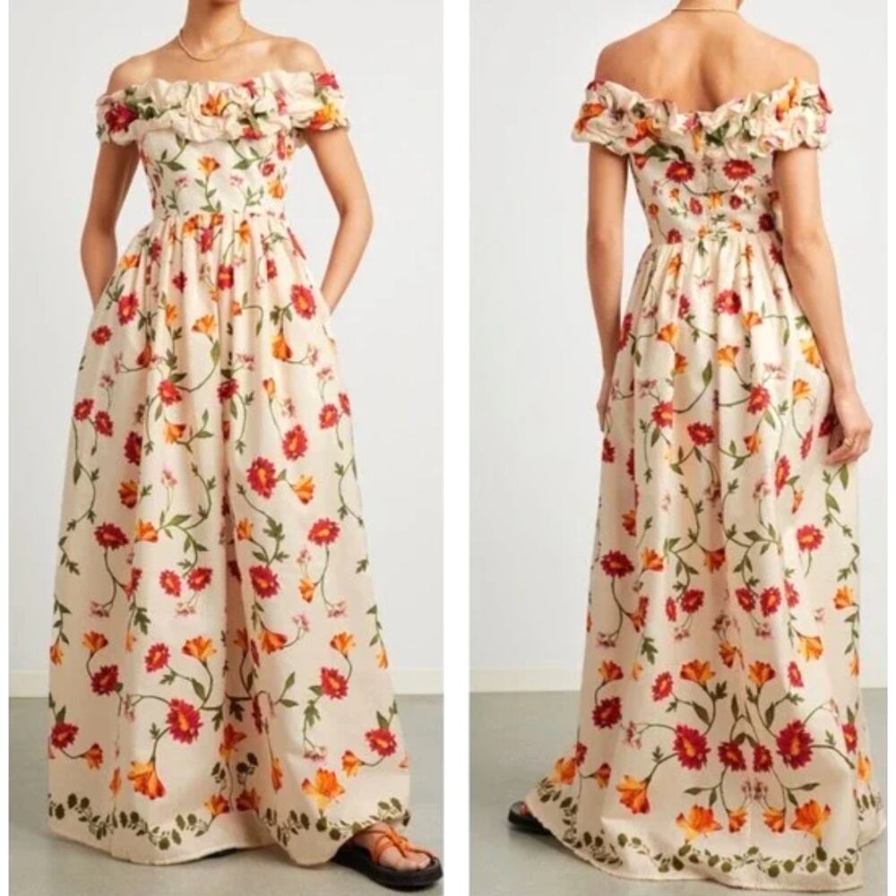 Agua by Agua Bendita NEW Espliego Oasis Floral Maxi Dress Womens Size Medium NWT